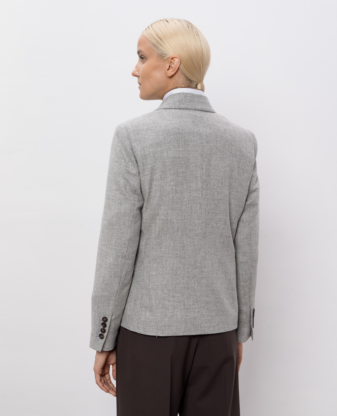

Gray double-breasted wool and cashmere jacket Brunello Cucinelli, Grey