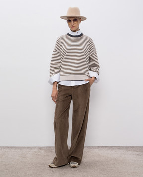 Brunello Cucinelli White shirt with a monil chain M0091NL936