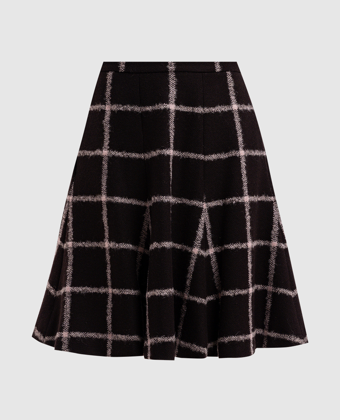 

Brown checked woolen skirt Christian Dior, Коричневый