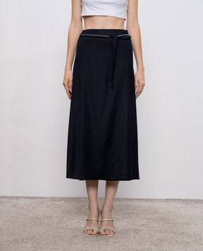 Peserico Blue wool pleated skirt A0578506461