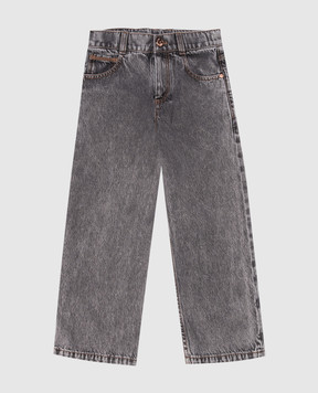 Brunello Cucinelli Children's gray jeans with a monil chain BH188P644A
