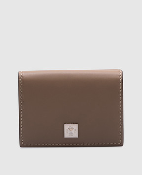 Max Mara Beige leather wallet with logo COMPACTWALLET2