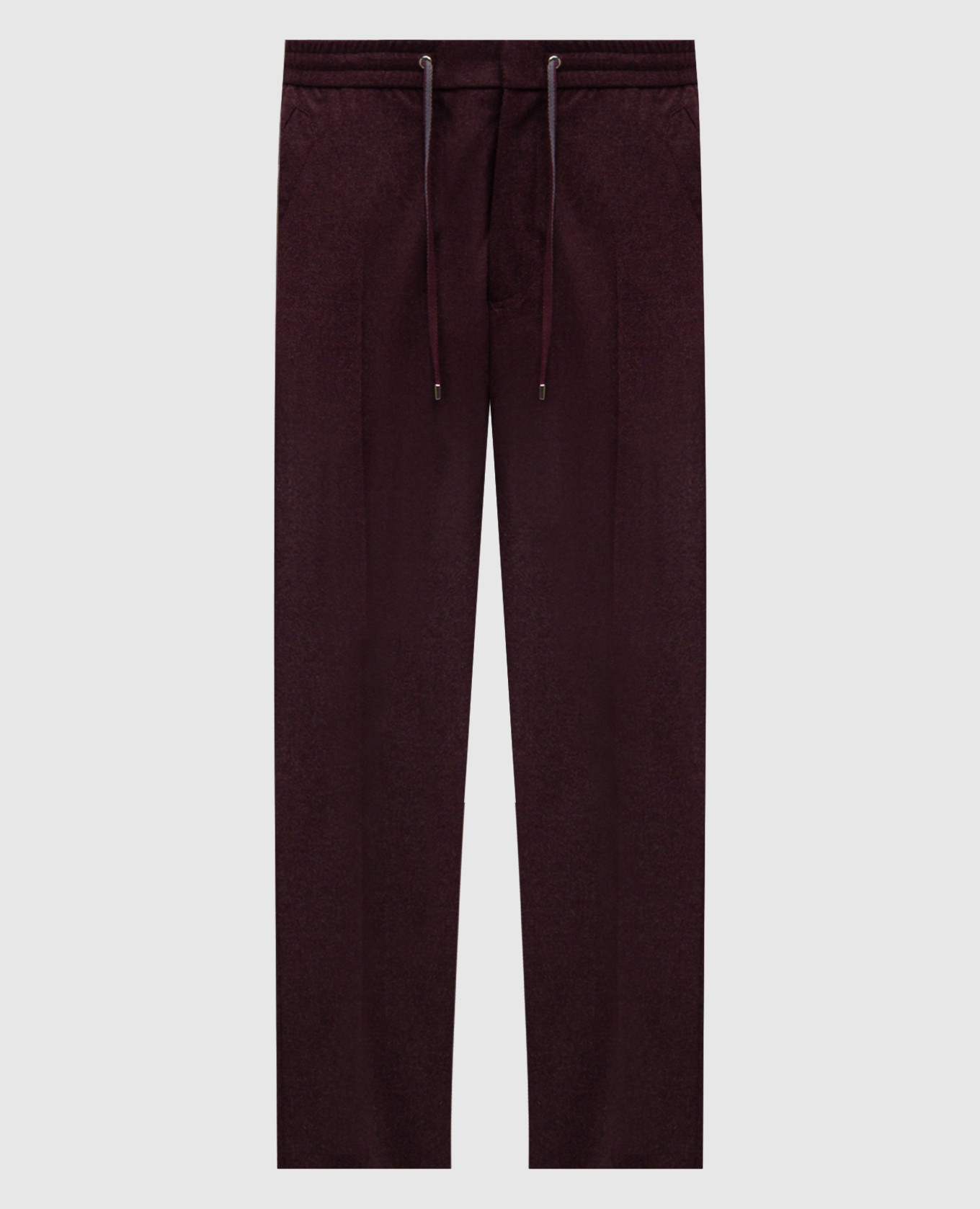 Burgundy wool, silk and cashmere pants Brett Johnson