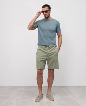 Canali Blue linen T-shirt MJ02244T0869