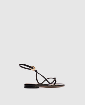Gianvito Rossi Black Mamba black leather sandals G3255705RIC