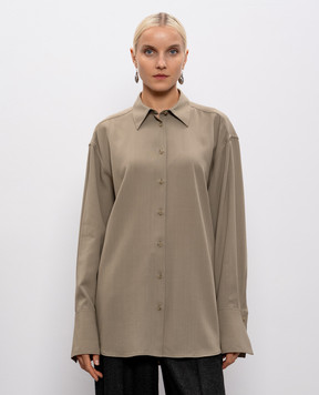 Toteme Khaki shirt with wool 254WRT0607FB0475