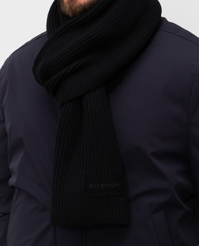 Givenchy Black wool scarf with logo 710009317001