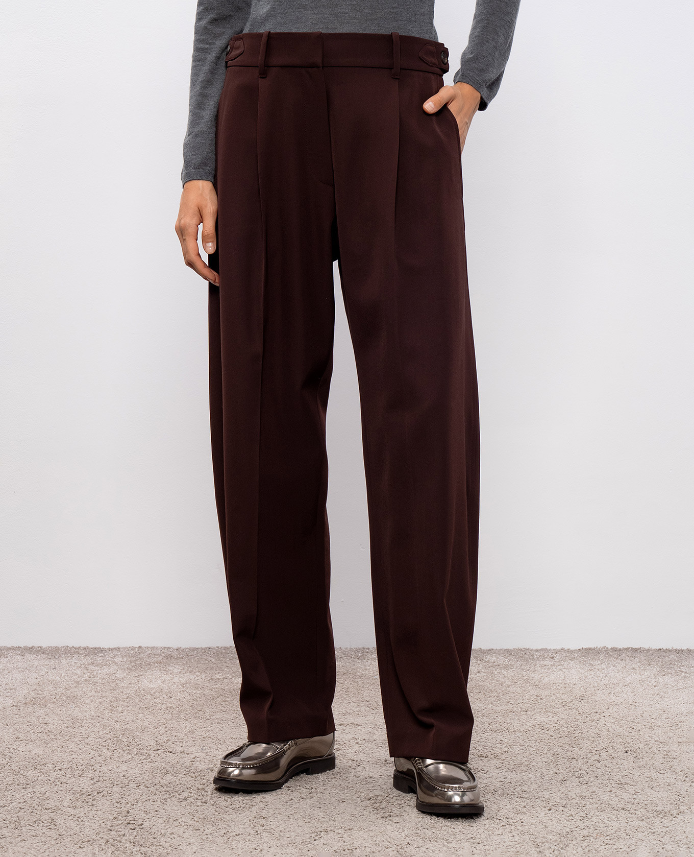 Burgundy wool pants Brunello Cucinelli 3