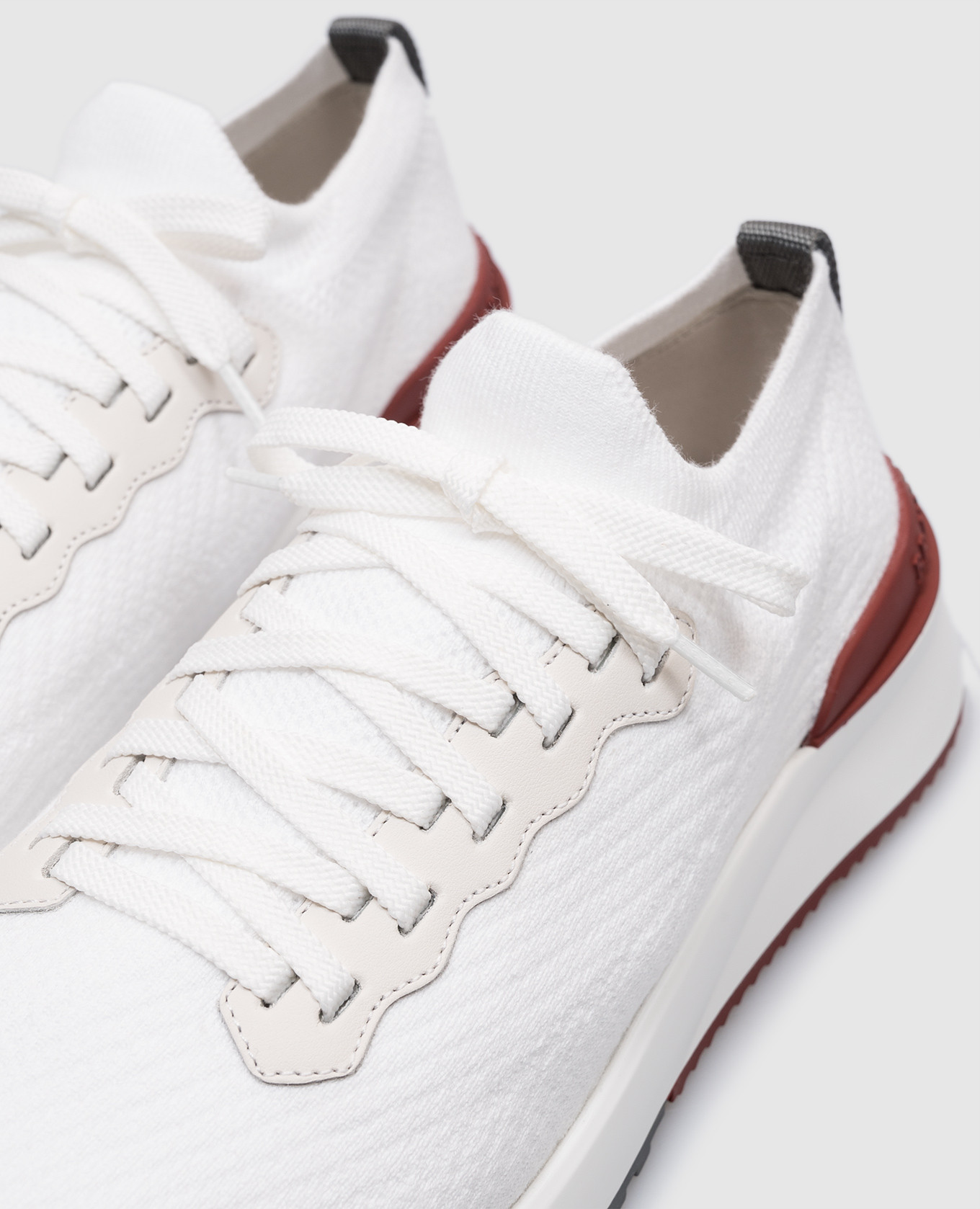 White sneakers with textured logo Brunello Cucinelli 5