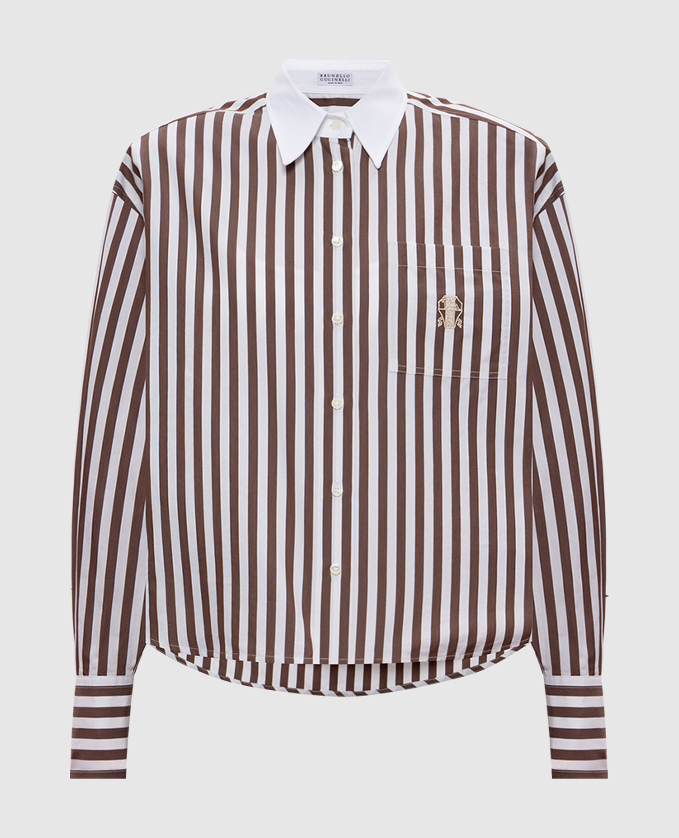 

Brown striped silk shirt Brunello Cucinelli