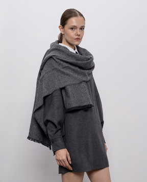 Brunello Cucinelli Gray stole with cashmere and wool with lurex MSCDARW30