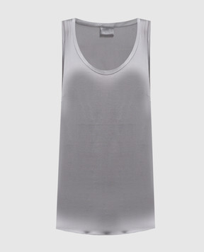 Brunello Cucinelli Gray top with silk MPC59E0600