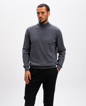 Cashmere&Whiskey Merino wool gray melange jumper 97397