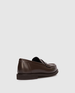Brunello Cucinelli Brown leather glossy loafers MZVNG3011