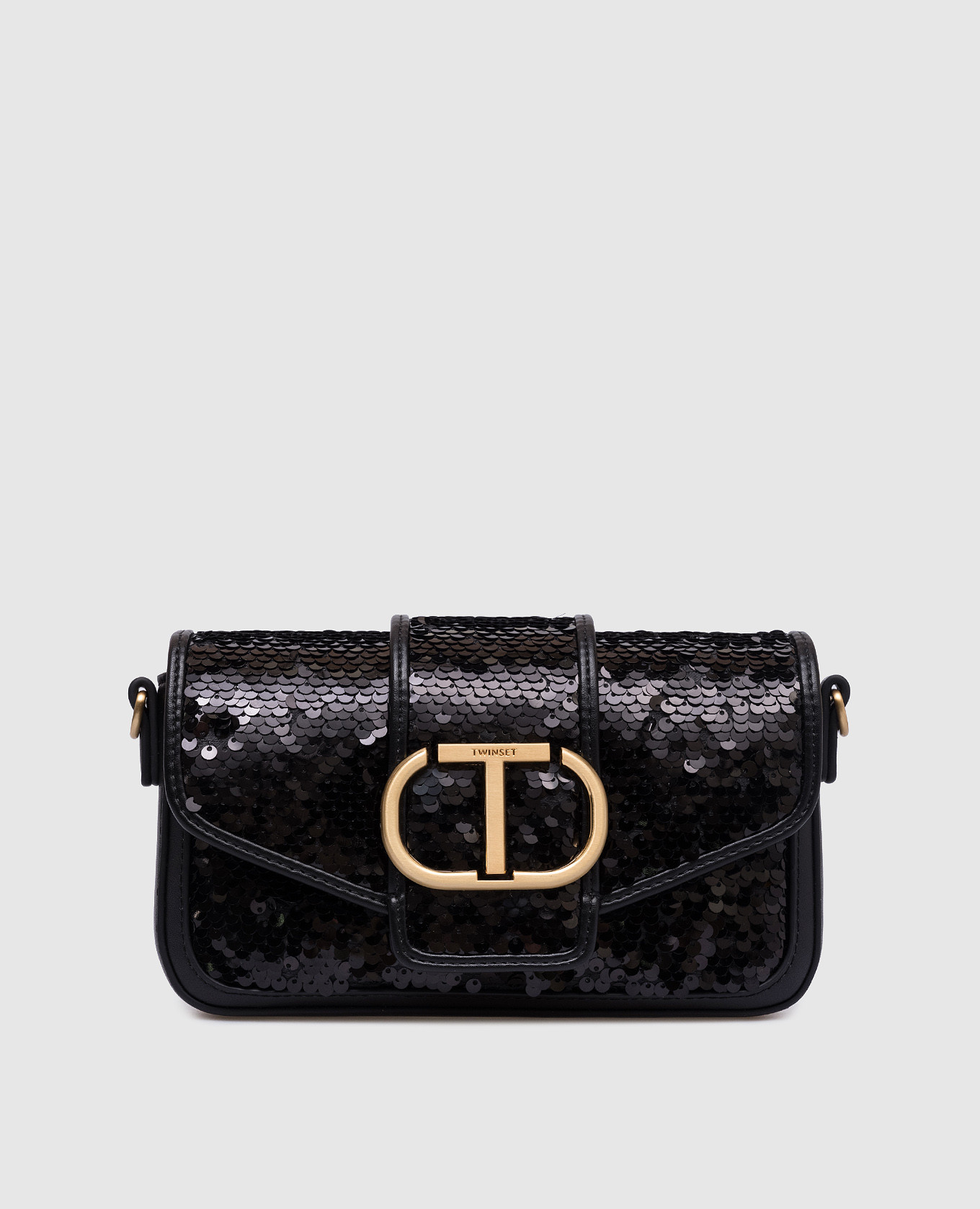 

Amie baguette bag in black with sequins Twinset