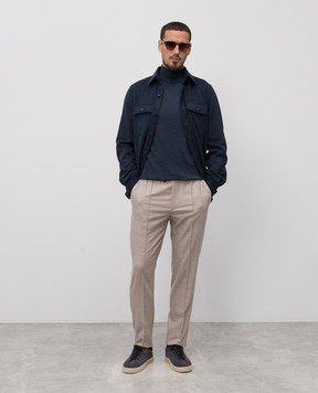 ISAIA Blue wool golf MG8015YP005