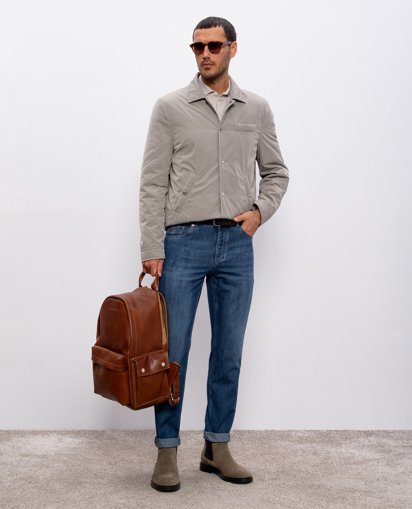 Blue jeans with a worn effect Brunello Cucinelli 2