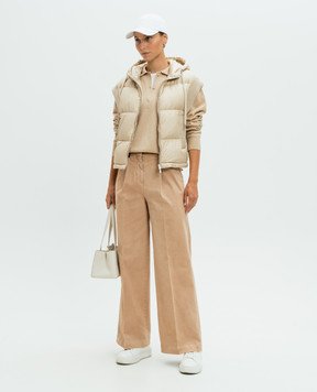 Peserico Brown pants with a brand patch A04599T302479