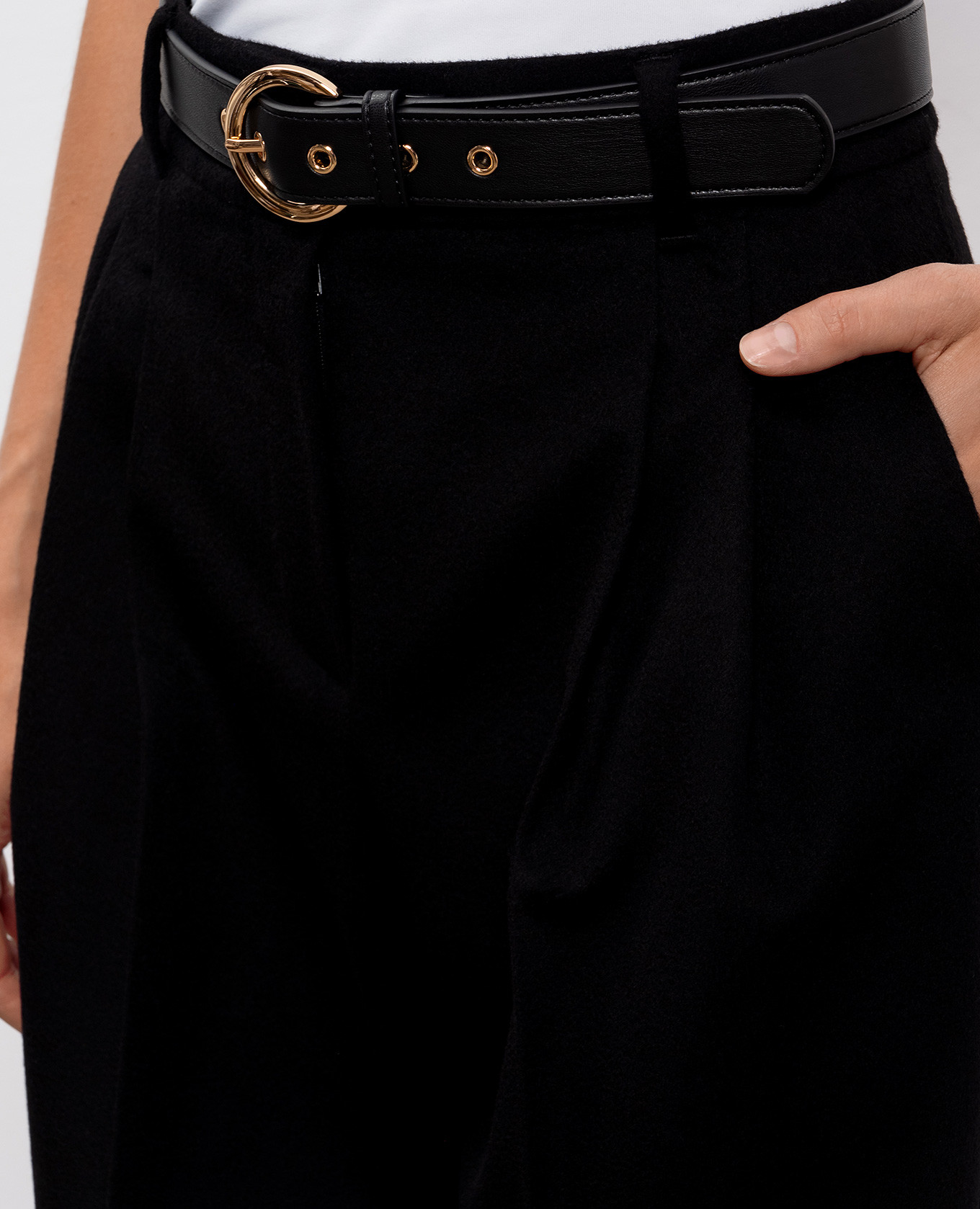 

PARIDE black wool high-rise pants Max Mara