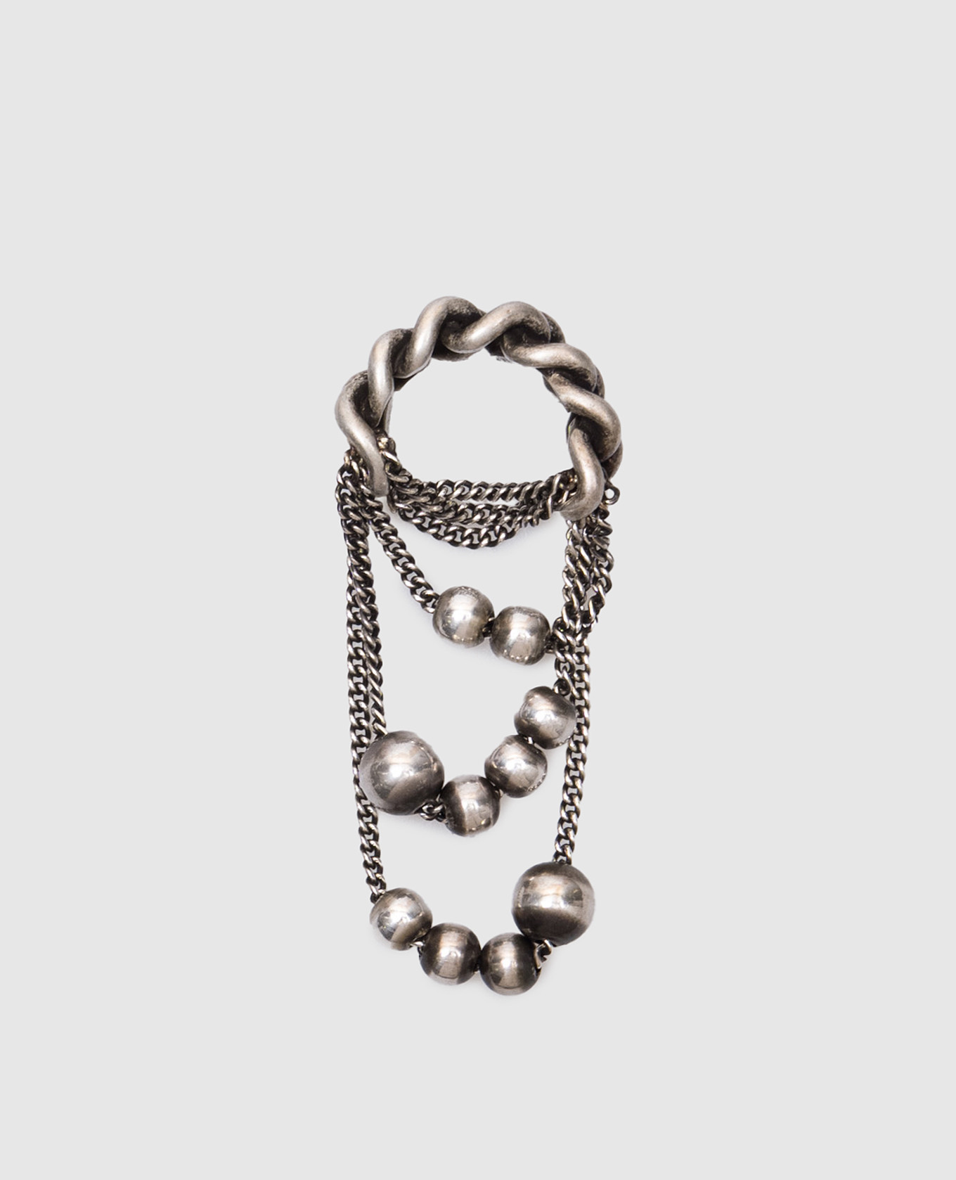 

Silver ring with chains Ann Demeulemeester, Серебристый
