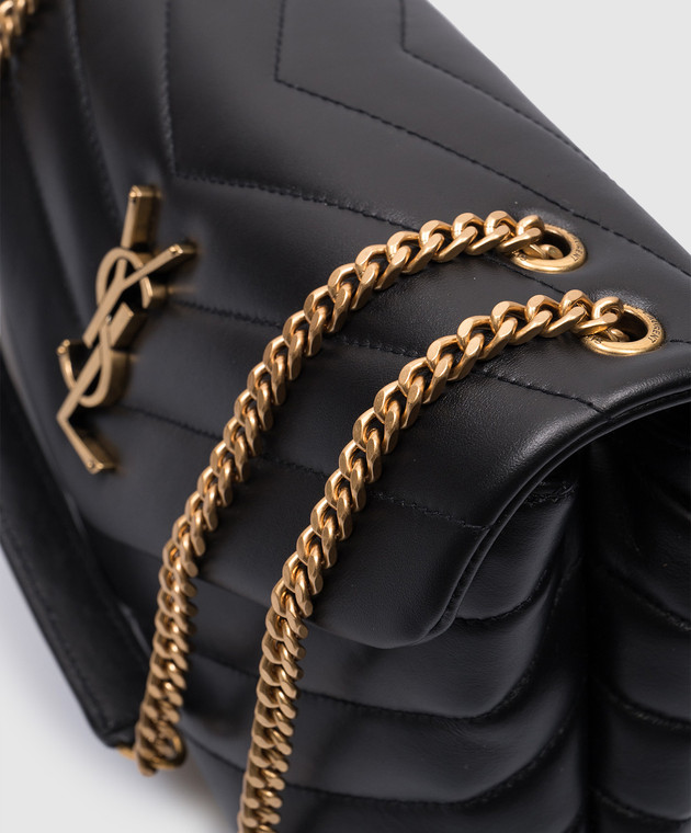 Saint Laurent LOULOU black quilted leather bag with metallic YSL logo 494699DV727 buy with Greece delivery at Symbol