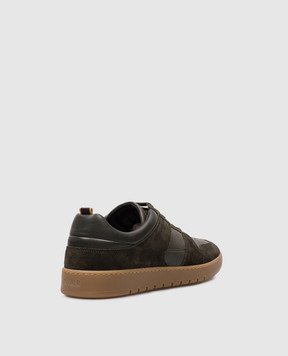 MooRER BANKSY green leather sneakers with embossed logo BANKSYP5K
