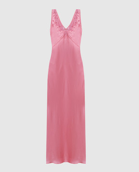 Twinset Pink maxi dress with lace 251TP2370