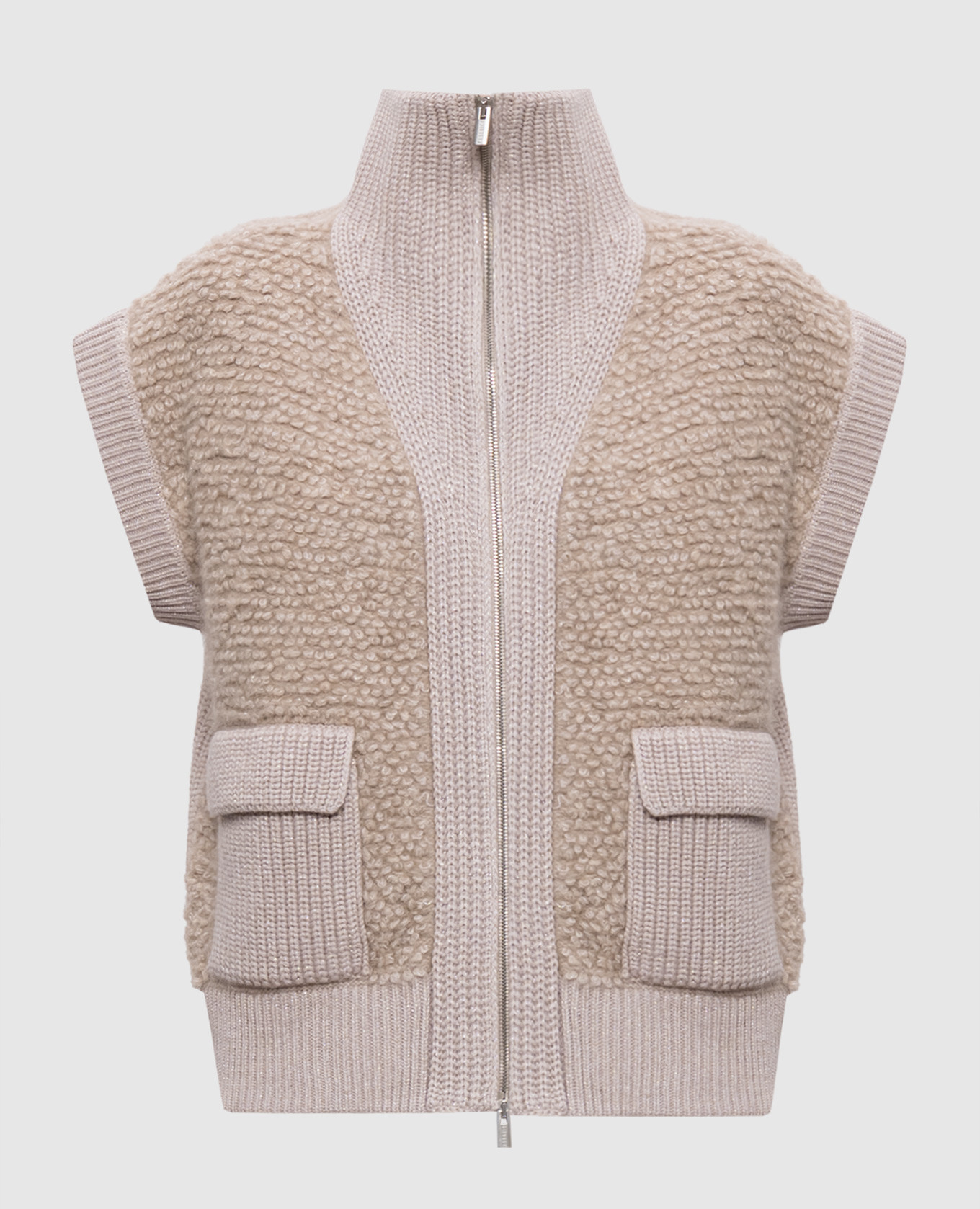 Beige vest with wool, cashmere and silk Peserico