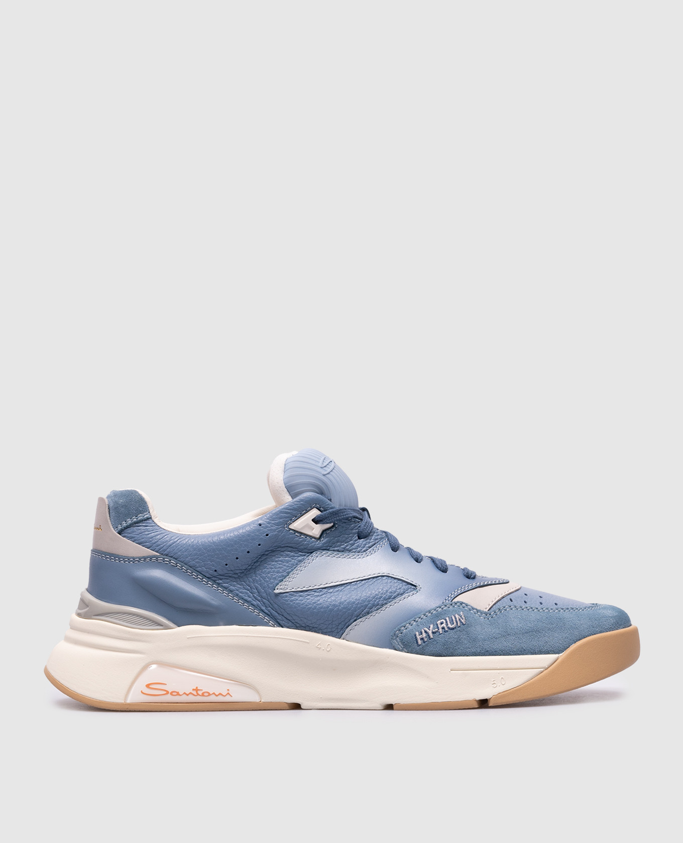 

Blue leather HY-RUN sneakers Santoni, Голубой