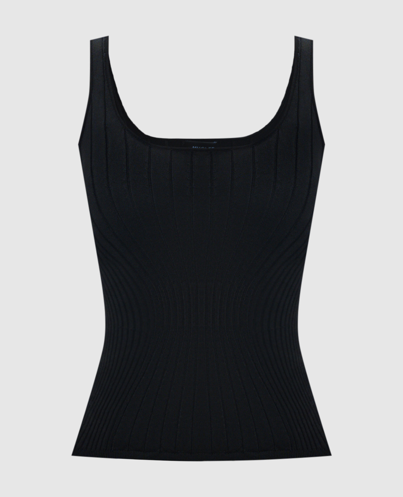 

Black ribbed top Thierry Mugler, Черный