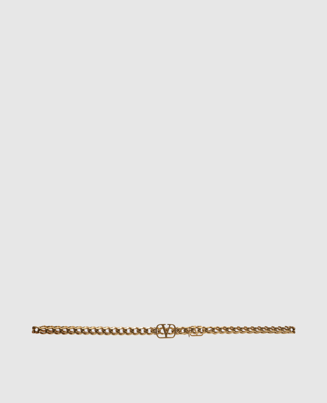Golden chain belt with logo valentino