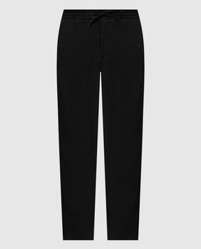 Canali Black linen pants AE04999U7003