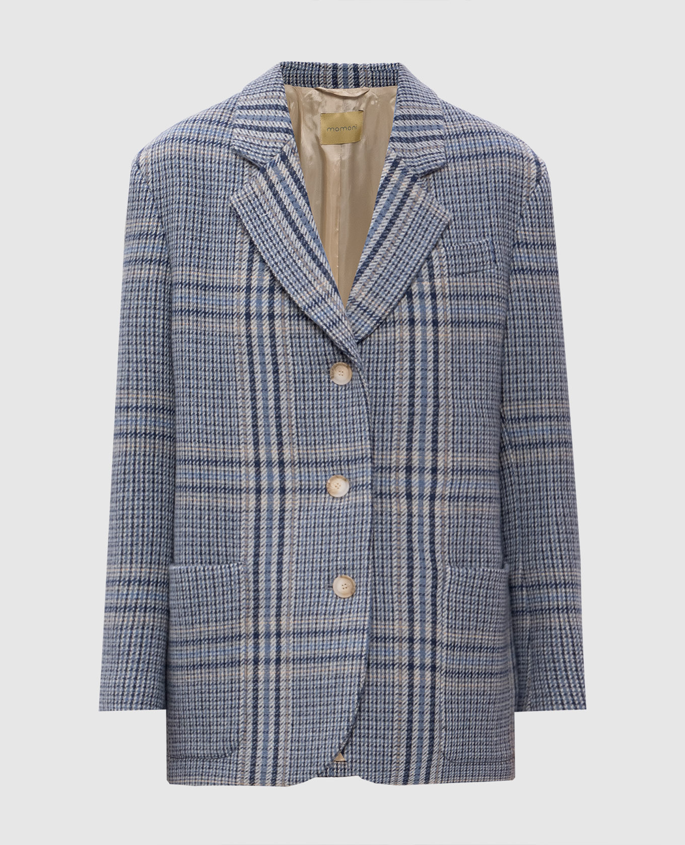 

Oxford jacket with checked wool Momoni, White
