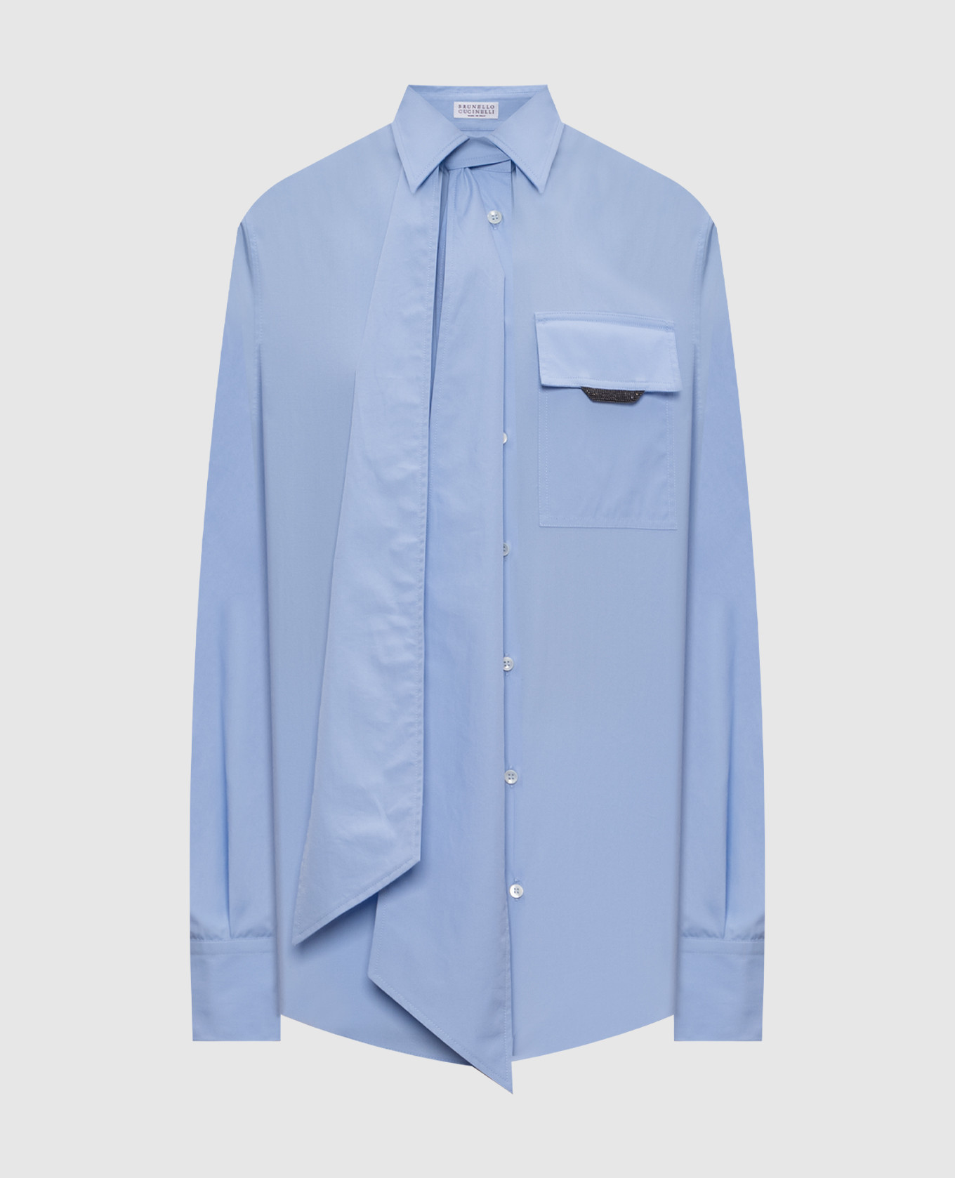 

Blue shirt with a monil chain Brunello Cucinelli, Light blue