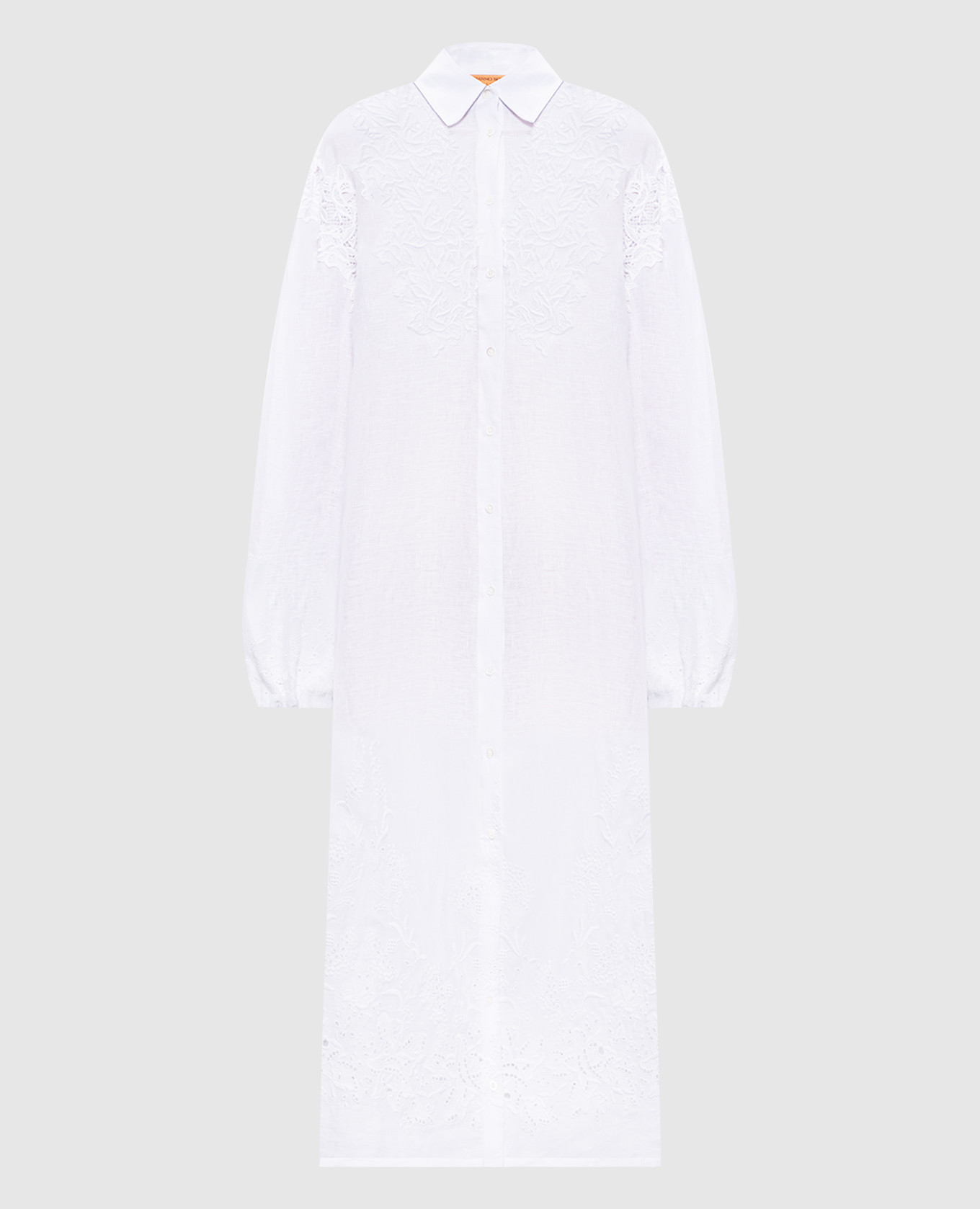

White linen shirt dress with lace Ermanno Scervino