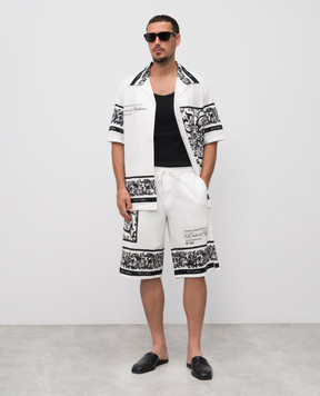 Dolce&Gabbana White Hawaii shirt with Majolica print G5JH9TII7HN