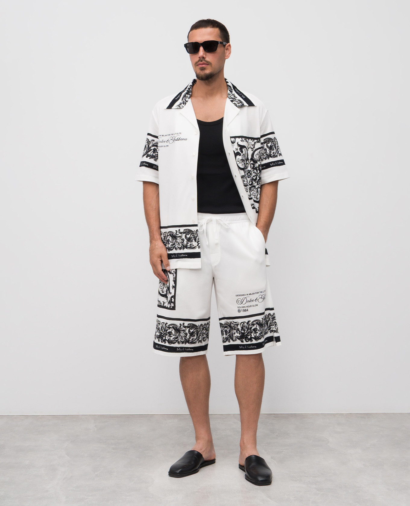 

White Hawaii shirt with Majolica print Dolce&Gabbana