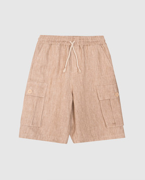 Dolce&Gabbana Children's brown linen shorts L43Q64FU4L0