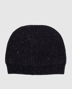 Peserico Black hat with wool and silk with lurex S36148F0709095
