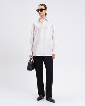 Toteme White blouse with striped silk 253WRT0480FB0439