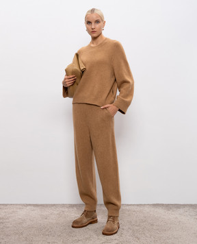 BOBOUTIC Brown camel wool and silk trousers 4965