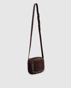 Valentino NELLCÔTE brown suede crossbody bag 7W2B0R74JET