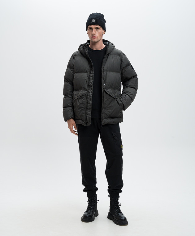 Stone Island - Green down jacket with logo 811540723 - shop with