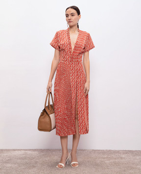 Ermanno Scervino Red floral print silk midi dress D462Q359OYQ