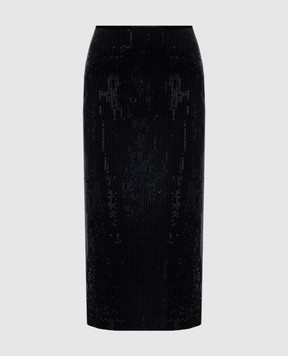 Peserico Black sequined silk midi skirt E05628D06601