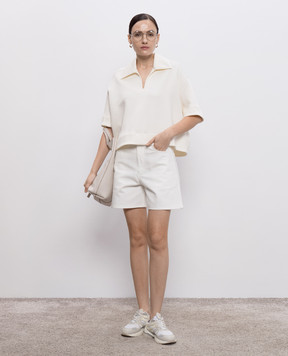 Jil Sander White denim shorts with logo J04KA0122J45288