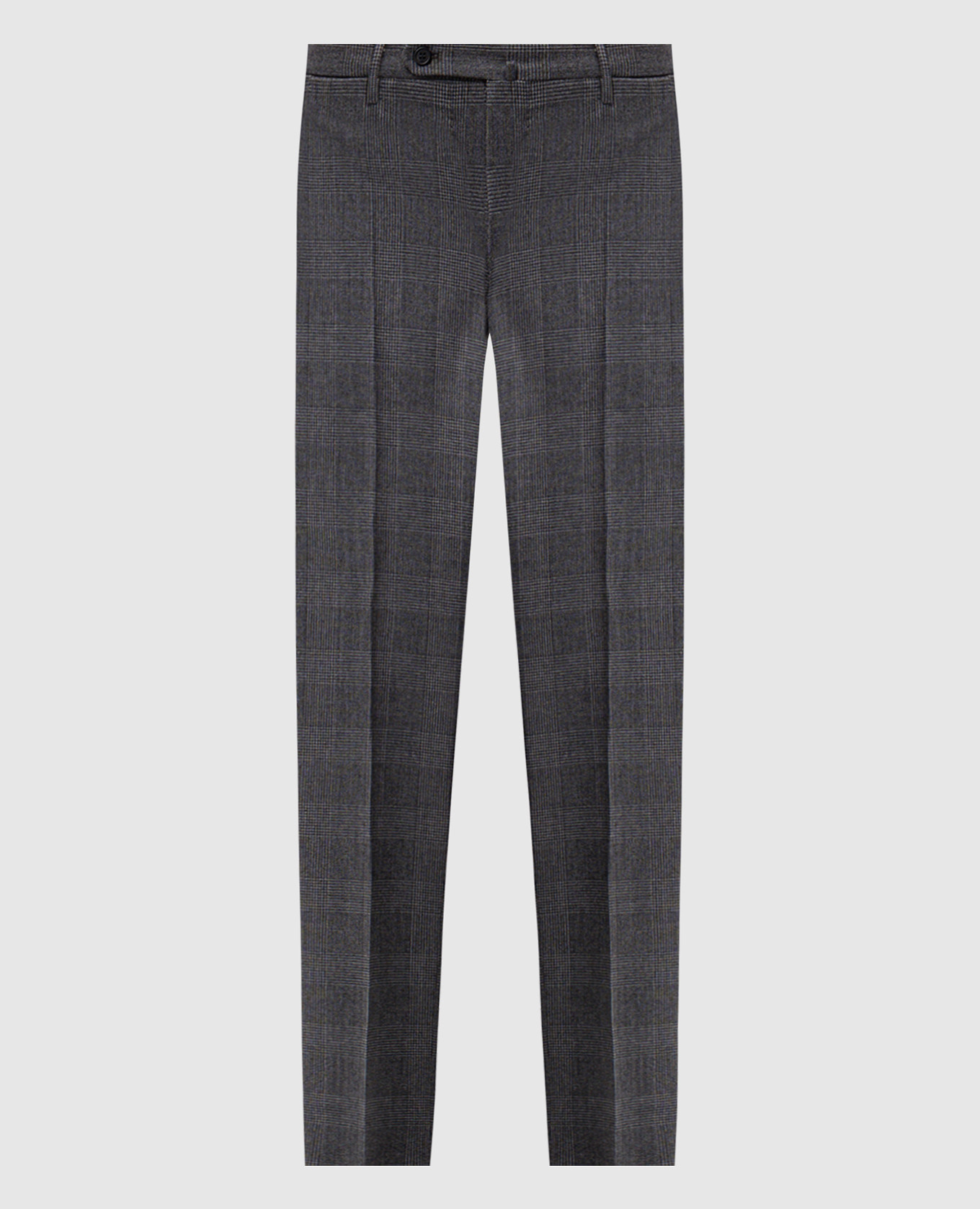 Gray checked wool and cashmere trousers Incotex