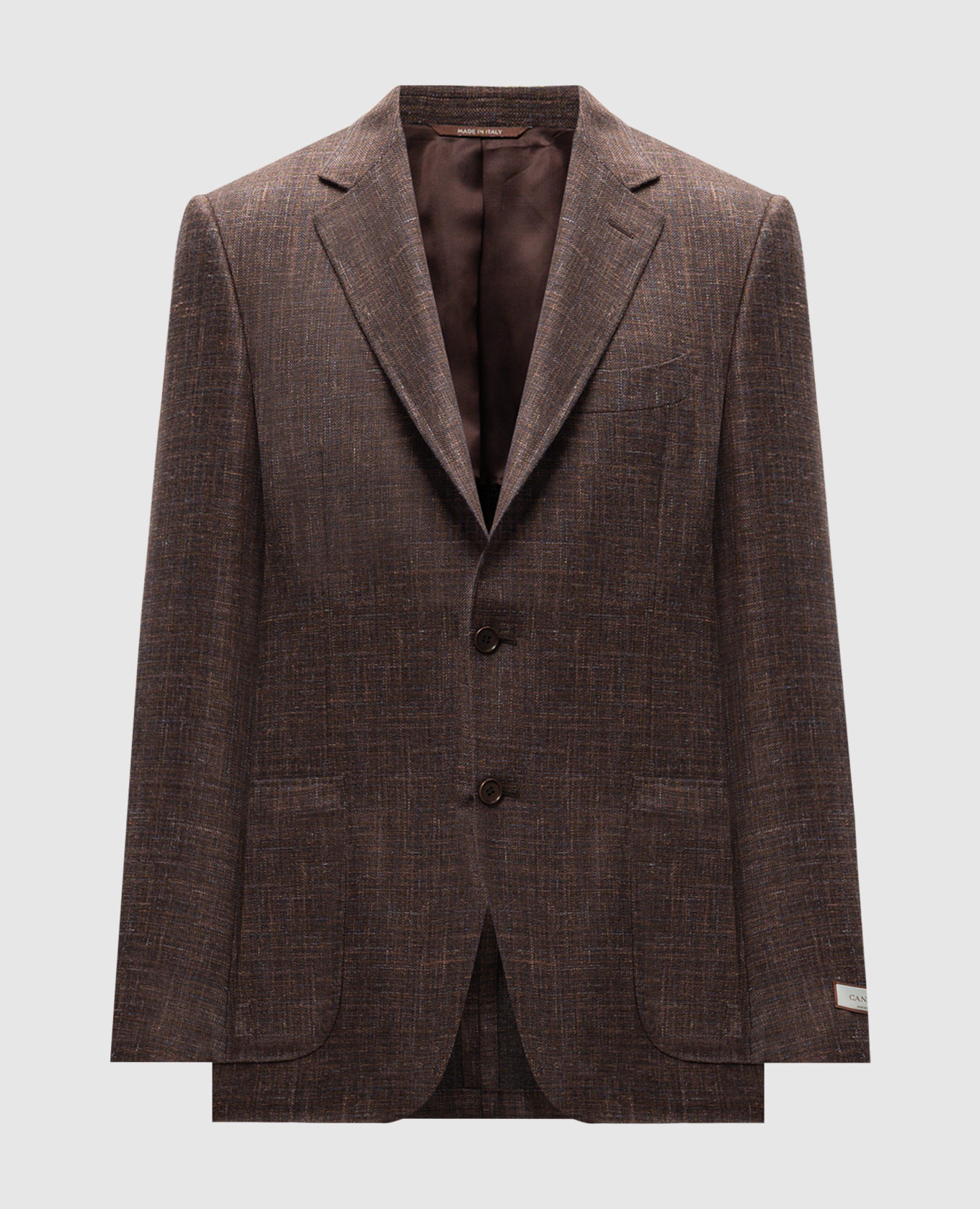 Brown wool, silk and linen jacket Canali