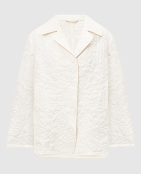 Ermanno Scervino White quilted jacket in a floral pattern D450B310AKR
