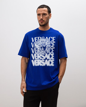 Versace Blue Medusa Medallion T-Shirt 10133021A12439